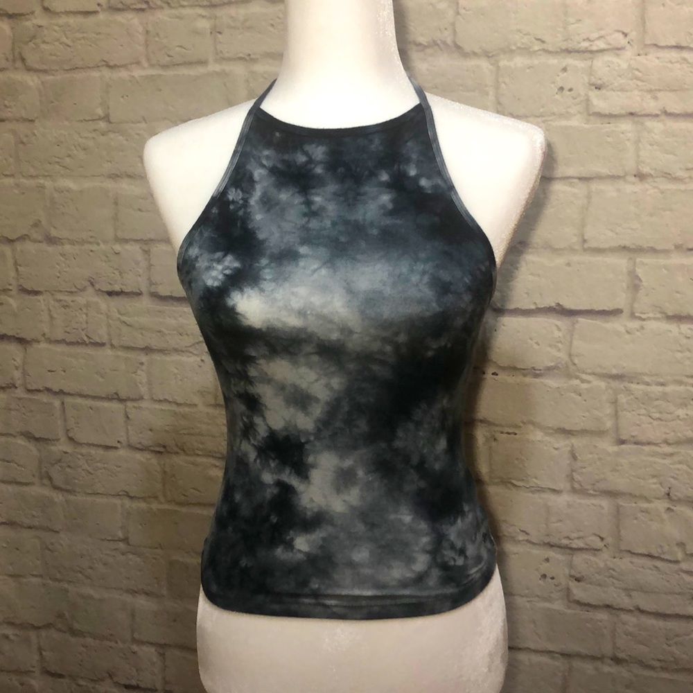 American Eagle Charcoal Navy Halter Crop Top - S